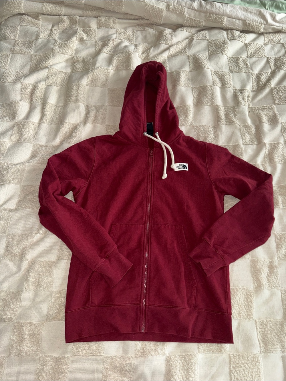 The North Face Burgundy Full-Zip Hoodie M